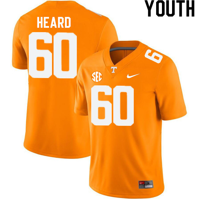 Youth #60 Jeremias Heard Tennessee Volunteers College Football Jerseys Stitched-Orange